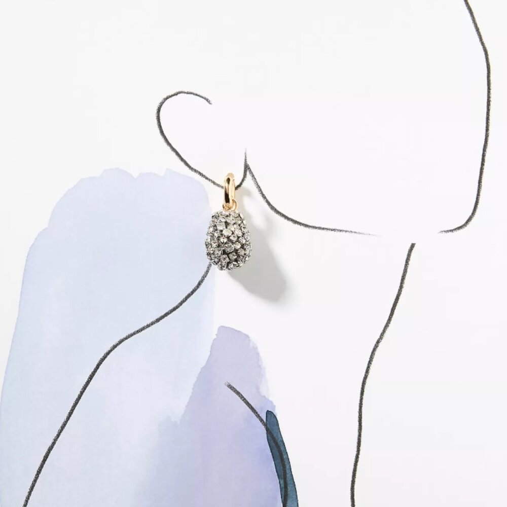 Anthropologie Pavé Charm Huggie Earrings (Like New)